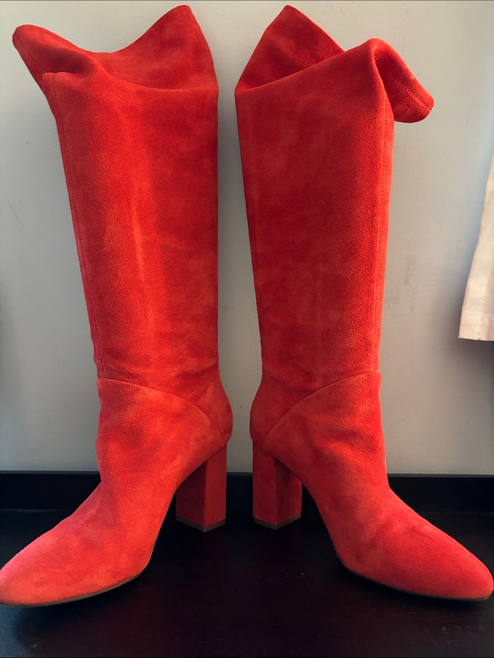 Banana Republic Red Suede Over-the-Knee Block Heel Boots